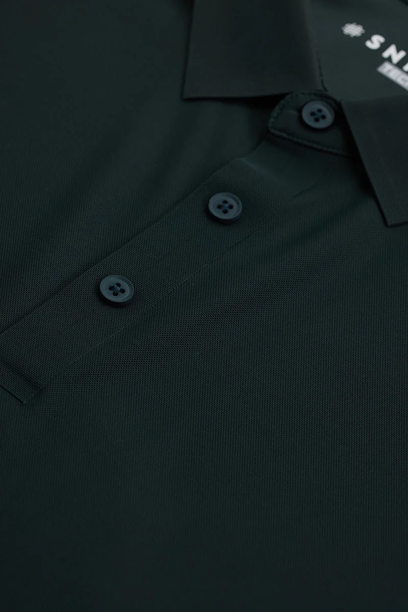 سنيتش Dark Green Technical Stitchless Polo T-Shirt